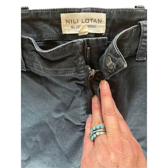 Nili Lotan Stretch Cotton Carbon Gray Cargo Jenna Ankle Pants Trouser Size 2 - Picture 15 of 16